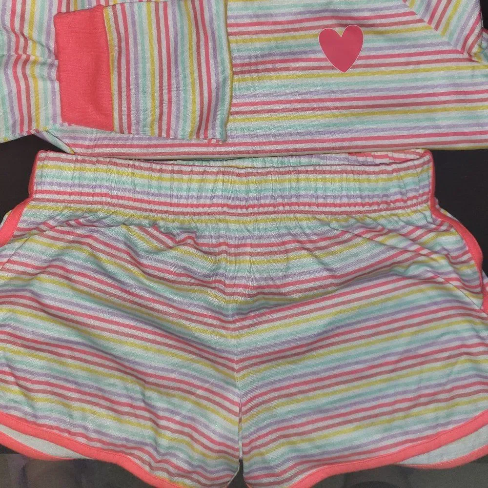 Cat & Jack Neon Pink Rainbow Pjs 14/16 XL